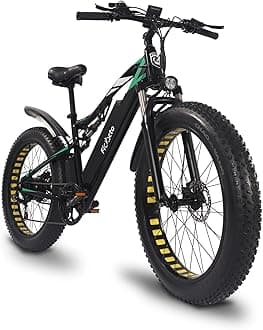 Ficyacto Electric Bikes For Adult Electric Mountain Bike 26" E Bike 48V17AH,Dual Suspension,7 Speed Gears,Range 60 KM