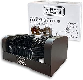 Heavy Duty Boot Brush Cleaner Outdoor Floor Mount or Portable Boot Scraper/Scrubber with Hardware