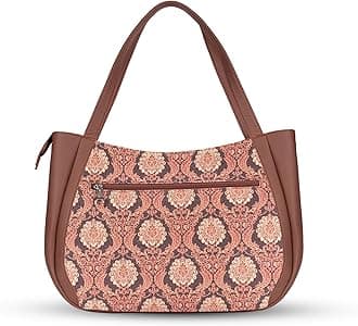 ZOUK Jute Handcrafted Vegan Leather Women's Shoulder Luna Handbags