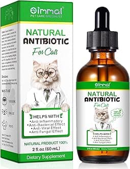 Antibiotics for Cats, Natural Antibiotic Pet Supplements Supports Immune & Cats Allergy Relief, Cat Multivitamin UTI Drops for All Ages & Breeds of Cat, Chicken Flavour - 2 Fl Oz / 1 Pack