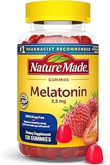Melatonin Gummies 2.5 mg, 100% Drug Free Sleep Aid for Adults, Melatonin Supplement 130 Count, 130 Day Supply