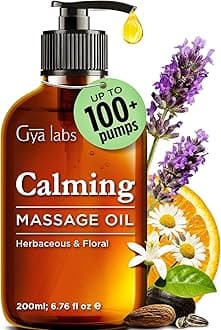 Gya Labs Calming Massage Oil for Sore Muscles - Spa Quality Sore Muscle Massage Oil - Warming Massage Oil & Body Massage Oil for Men & Women - 100% Natural (200 ml)