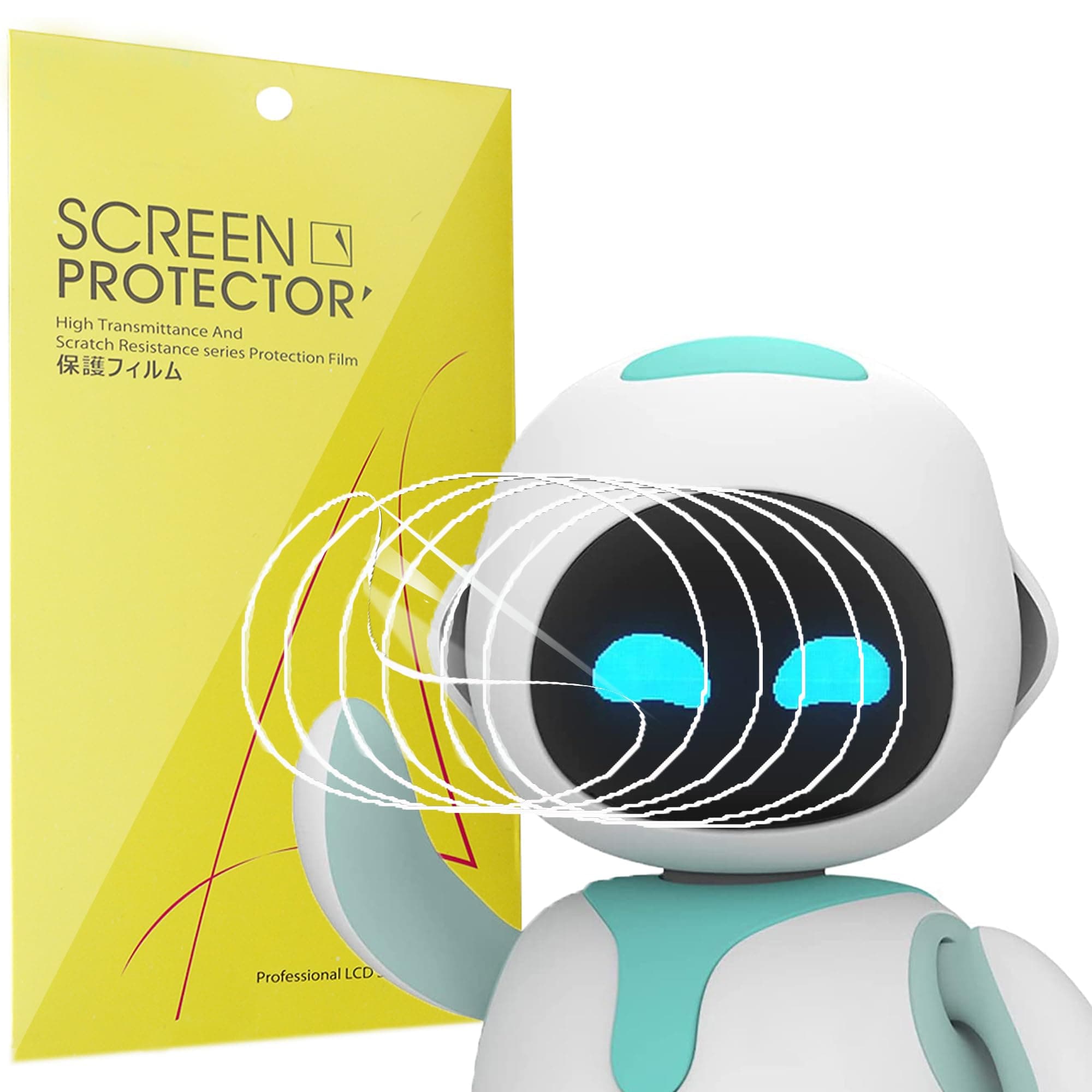 Lamshaw Compatible with Eilik Robot Pets Screen Protector, [Pack of 6] Full Coverage TPU Clear Film Compatible with Eilik Robot Pets (Pack of 6)