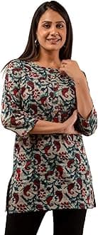 Women Cotton Printed Straight Short Kurti