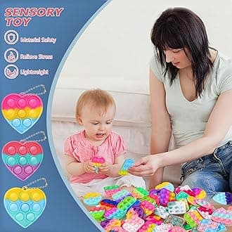 SINFOX 26PCS Party Favors for Kids,Fidget Toys Bulk Its Birthday Party Favors for Kids Toddlers Adult, Small Classroom Prizes Fidgets Toys for Kids, Goodie Bag Stuffers, Bubbles Poppers