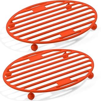 Webake 11x8 Inches Roasting Rack for Quarter & Half Sheet Pan, Silicone Oval Kitchen Rack for Roasting Pan Set of 2