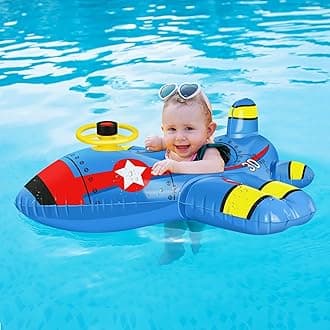 Baby Float Infant Pool Float Toddler Pool Float, Inflatable Baby Swimming Float Airplane Baby Rider Float Kids Pool Float, Toddler Swim Float Ring Baby Floatie, Pool Floats for Toddlers 6-48 Months