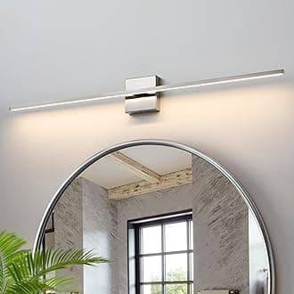 Bathroom Lighting Fixtures Over Mirror - 39 Inch Brushed Nickel Vanity Lights for Bathroom 28W Dimming LED Vanity Light Bar 3500K Modern Wall Sconce Lighting for Mural
