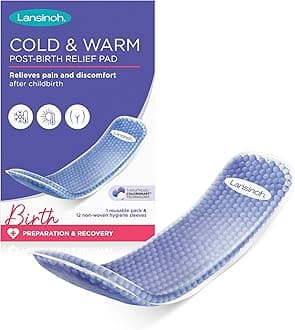 Lansinoh Cold & Warm Post Birth Relief Pads - Reusable Freezer Microwave Post-Birth Cooling Pads Postpartum Essentials Recovery