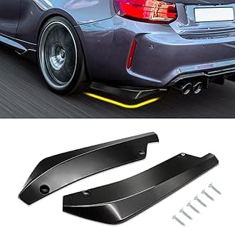 2PCS Car Rear Bumper Guard Diffuser Splitter, Rear Bumper Lip Body Kit with Bolts, Universal Anti Scratch Wrap Angle Protector for Side Fender Skirt Lip (Brilliant Black)