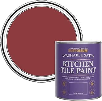 Red water resistant Kitchen Tile Paint in Satin Finish - Empire Red 750ml