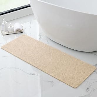 Non-Slip Bathtub Mat, 17x47 Inch, Shower Mats for Bath Tub, PVC Loofah Bathroom Mats for Wet Areas, Quick Drying