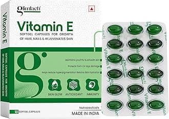 GLIMLACH Vitamin E Capsule for Glowing Face, Skin and Hair Nutrition (15 Capsules Each) (4)