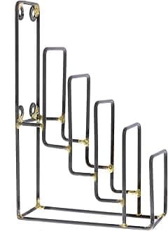 MY SWANKY HOME Set 2 Tiered Metal Display Stands | Plate Rack Easel Holder Tabletop