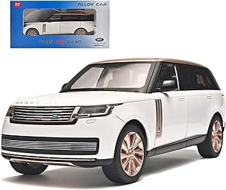 RZAPE Car Toys for Boys 1/18 Diecast Cars Compatible with Land Rover Range Rover Model Car Kits Collection,Metal Off-Road SUV Toy Car with Light and Sound,Cars for Kids Ages 3-5（White）