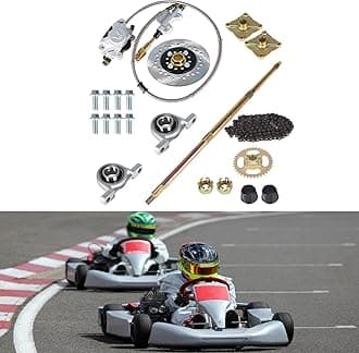 Rear Axle Assembly Kit with Shaft & Hub & Chain & Brake Master Cylinder Replacement for 32 Inch Go Kart ATV