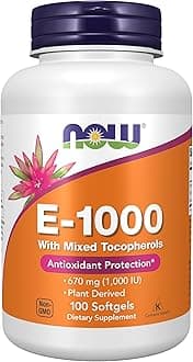 NOW Foods Supplements, Vitamin E-1,000 IU Mixed Tocopherols, Antioxidant Protection*, 100 Softgels
