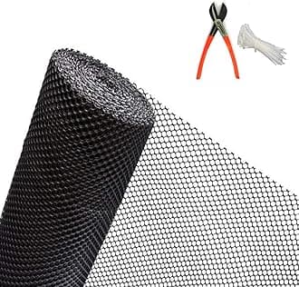 SAI PRASEEDA UV Stabilized Garden Fencing Net_Tree Guard Net_Anti Bird Net_PVC Virgin HDPE_4 Feet Height X 25 Feet Length_Black Color_800 GSM with 1 Cutter and 100 PVC Tags SHJAMN16