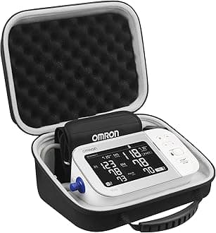 Hard Carrying Case for OMRON Platinum BP5465 BP5450 / OMRON Gold BP5360 BP5350 Upper Arm Blood Pressure Monitor, Extra Room fits Upper Arm Cuff and AC Adapter, Black (NOT for BP7450)