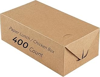 Restaurantware Bio Tek 71 Ounce To Go Boxes, 400 Rectangle Take Out Food Containers - Fast Top Closure, Disposable, Kraft Paper Carry Out Containers, Greaseproof, For Burgers Or Fried Chicken