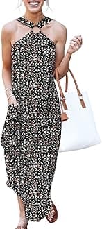 ANRABESSWomen's Casual Loose Maxi Dress Sleeveless Slit Summer Beach Dress with Pockets