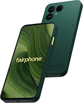 Fairphone (Gen. 6 5G 2025 FP6 (GSM Unlocked, International Version) 256GB + 8GB RAM - Dual SIM (Nano-SIM + eSIM) Android 15 Smartphone (Forest Green)