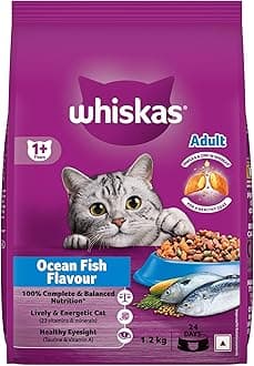 Adult (1+ Years) Dry Cat Food, Ocean Fish Flavour, 1.2 kg, Contains 41 Essential Nutrients, Complete & Balanced Nutrition for Adult Cats