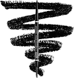 Micro Brow Pencil, Precise Eyebrow Mechanical Pencil, Natural Look, Draws Ultra Fine Lines, Creamy, High-Pigmented - Black 08