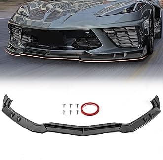 Front Bumper Lip fit for Chevy Chevrolet Corvette C8 Z51 2020 2021 2022 2023 2024,Front Splitter Lower Guard Protector,Carbon Fiber Look Chin Lip Spoiler Splitter Kit,3PCS