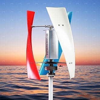 48V,3 Blades Home Small Vertical Wind Turbine,2000W 12V 24V 48V 220V for Home/RV/Boat/Streetlight, Low Wind Start (3M/S)