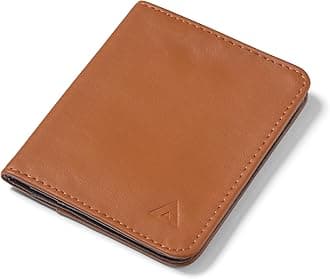 Allett Hybrid Card Wallet | Leather RFID Blocking Vertical Minimalist Bifold Card Holder Waterproof Thin Front Pocket | Holds 3-10+ Cards Cash | Unisex Hazel Brown, Leather