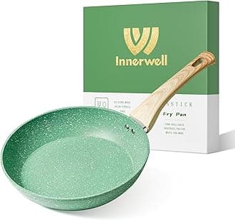 Innerwell Nonstick Frying Pan Skillet, 8 Inch Non Stick Egg Pan Omelet Frying Pans 100% PFOA-Free, Non-Toxic Healthy Cooking Pan, Induction Compatible