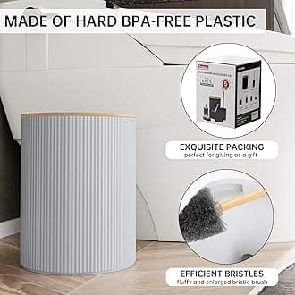 Fun Memories Bathroom Accessories Set 6 Pieces Bath Ensemble Includes Toothbrush Holder, Soap Dispenser, Toothbrush Cup, Soap Dish for Decorative Countertop and Housewarming Gift, Grey