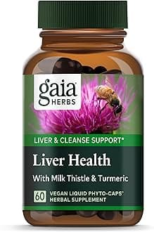 Gaia HerbsLiver Health - Liver Supplement with Milk Thistle, Turmeric Root with Curcuminoids,Schisandra, and Licorice Root for Liver and Cleanse Support-60 Vegan Liquid Phyto-Capsules(30-Day Supply)