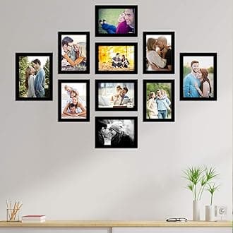 Photo Frame For Wall Set of 10, Black Picture Frames For Bedroom, Livingroom, Home and Office Wall Decoration (Size -6x8,5x7 Inch)