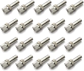 20pcs Brass Mister Nozzles, 6mm Misting Nozzles for Outdoor Cooling System, Landscaping, Air Humidification, Greenhouse Irrigation (without Filter, 0.012"/0.3mm Orifice)