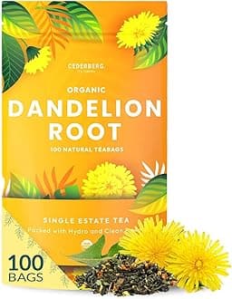 Organic Dandelion Root Tea-100 Tea Bags | Organic Herbal Tea | Eco-Friendly Tea Bags | Non-GMO Caffeine Free Tea