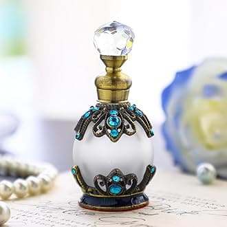 Decorative Empty Refillable Glass Perfume Bottle Small Vintage Crystal 15ml Blue