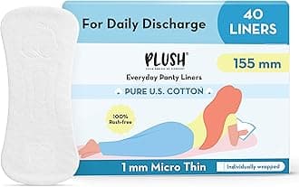 Ultra Thin Panty Liners For Women Daily Use, 40 Liners 155mm | Pure US Cotton Liner Pads For Rash Free Periods | Soft Cotton Surface For Comfort On Non-Period Days | No Toxins & Paraben Free
