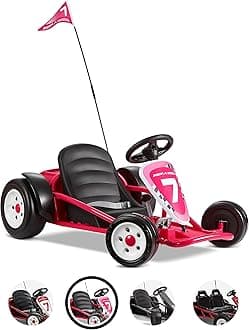 Radio Flyer Ultimate Go-Kart, 24 Volt Outdoor Ride On Toy, Pink Go Kart for Kids Ages 3-8