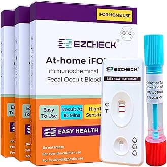 [3 Tests] EZCHECK® at-Home iFOB Test (FIT) for Colon Health Screening, Colon Cancer Screening, Colon Disease Test