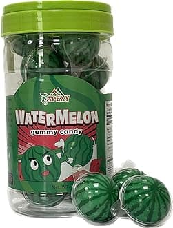 Watermelon Gummy Candy with Fruity Liquid Center Fat Free Perfect for Halloween, Birthday, Trick Or Treat, Party Candy 11.42oz