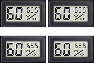 Digital Hygrometer Thermometer 4-Pack, Hygrometer Indoor Humidity for Humidor, Greenhouse, Reptile Terrarium & Incubator - Indoor Room Temperature Monitor with Fahrenheit by DWEPTU