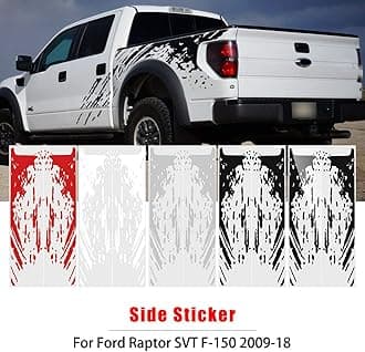 DesirePath Universal Car Auto Body Side Bed Mud Splash Kit Racing Decal Sticker Vinyl Decoration Accessories for Ford Raptor SVT F-150 2009-2018 Red