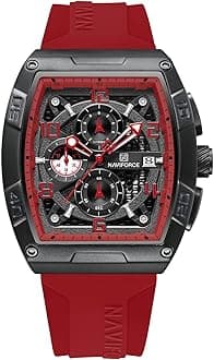 NAVIFORCE NF8052 Luminous Hollow Dial Barrel-Shaped Silicon Strap Sports Watch