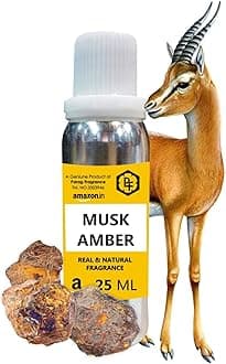 Parag fragrances Musk Amber Real & Long Lasting Liquid Attar For Unisex, 25ml