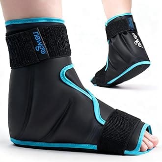 NEWGO Foot Ice Pack Wrap for Plantar Fasciitis Relief, 360° Full Coverage Reusable Gel Ice Boot for Heel & Ankle Pain, Cold Compression for Swelling, Achilles Tendonitis & Ankle Sprain- Black