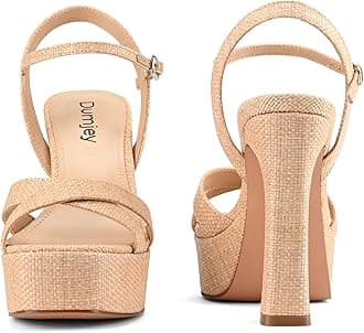 Platform Heels for Women Chunky High Heel Sandals with Ankle Strap, Open Toe Dress Shoes for Work Party Evening Wedding