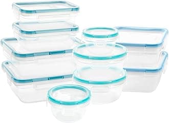 Snapware | Total Solution Rectangular Plastic Food Storage Set | 20 Piece Leakproof, Airtight Containers for Meal Prep and Leftovers | Microwave, Freezer and Dishwasher Safe |BPA Free