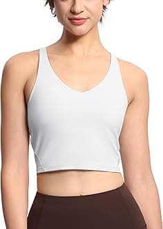 THE GYM PEOPLE Womens' Sports Bra Longline Wirefree Padded with Medium Support